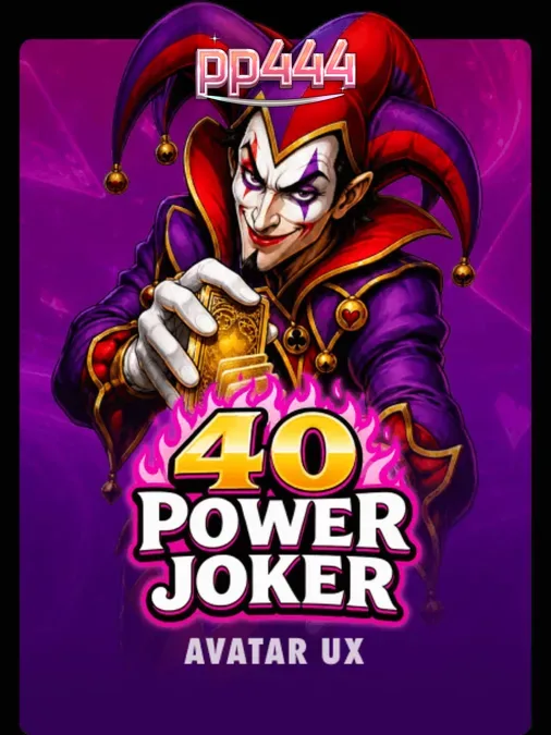 Tampilan visual slot 40 Power Joker dengan nuansa neon dan simbol buah klasik